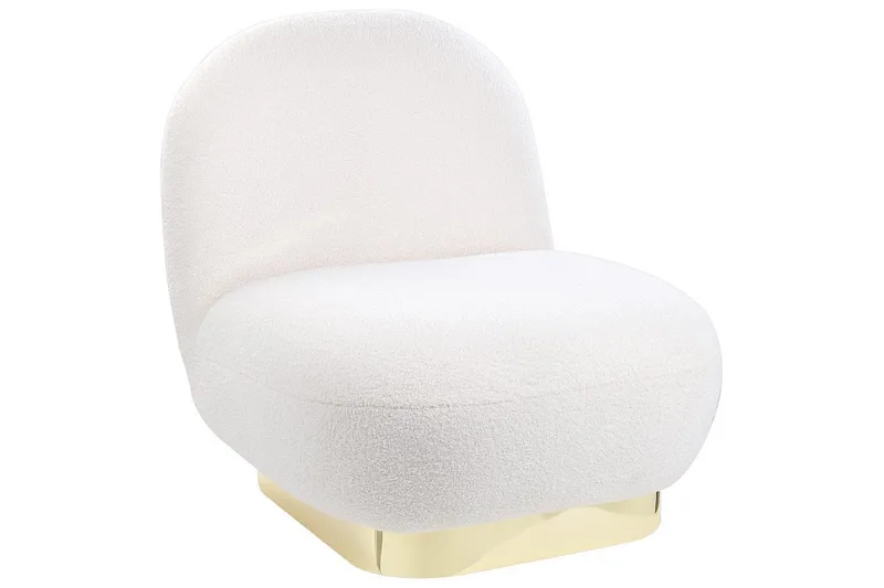 Fåtölj Loviisa - Vitt, guld - Möbler - Fåtölj & stolar - Fåtölj - Fåtölj utan armstöd