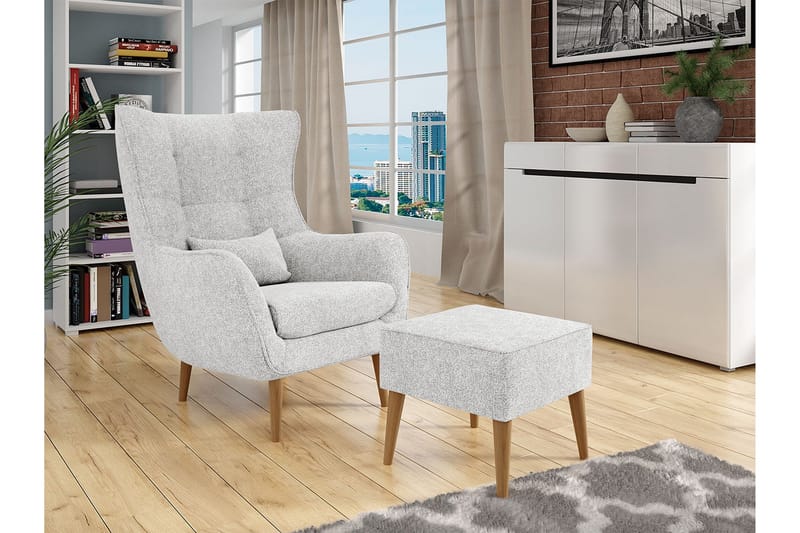 Fåtölj - Grå - Möbler - Fåtölj & stolar - Fåtölj - Sammetsfåtölj