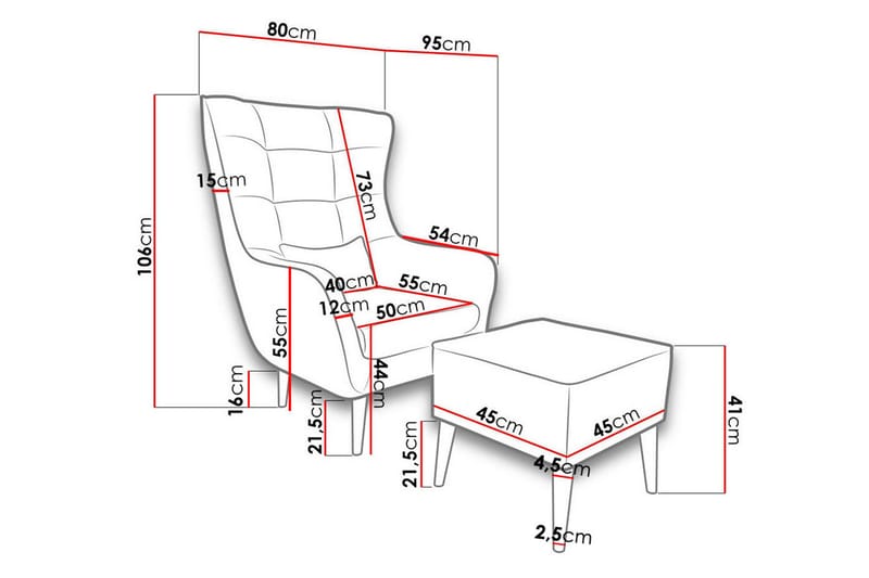Fåtölj - Grå - Möbler - Fåtölj & stolar - Fåtölj - Sammetsfåtölj