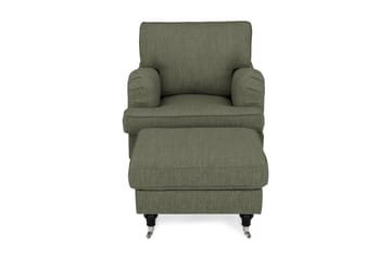 Fåtölj med Fotpall Oxford Classic - Olivgrön - Möbler - Fåtölj & stolar - Fåtölj - Fåtölj med fotpall