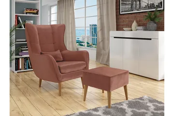 Fåtölj - Rosa - Möbler - Fåtölj & stolar - Fåtölj - Sammetsfåtölj