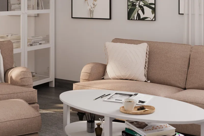 Howard Classic Fåtölj med Fotpall - Mörkbeige - Möbler - Fåtölj & stolar - Fåtölj - Howard fåtölj