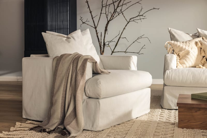 Fåtölj Menard Tvättbar & avtagbar klädsel - Beige - Möbler - Fåtölj & stolar - Fåtölj
