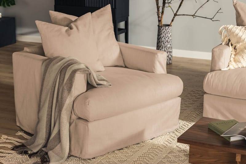 Fåtölj Menard Tvättbar & avtagbar klädsel - Beige - Möbler - Fåtölj & stolar - Fåtölj