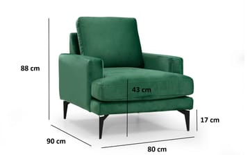 Fåtölj Naiomy - Grön/Svart - Möbler - Fåtölj & stolar - Fåtölj
