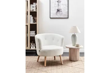 Fåtölj Odenzen Vit/ljust trä - Vit/ljust trä - Möbler - Fåtölj & stolar - Fåtölj - Fåtölj utan armstöd