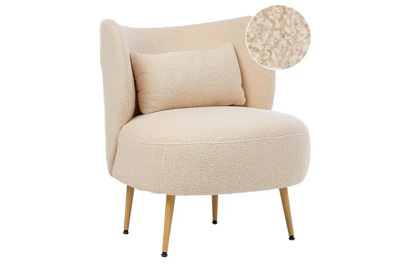 Fåtölj Otsby II Beige/ljust trä, Beige/ljust trä