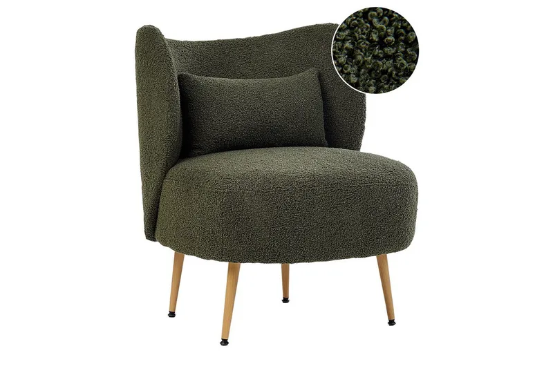 Fåtölj Otsby II Mörkgrön/ljust trä, Mörkgrön/ljust trä
