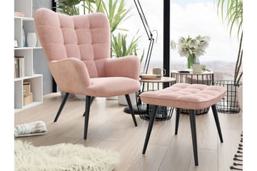 Fåtölj - Rosa - Möbler - Fåtölj & stolar - Fåtölj - Fåtölj med fotpall