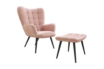 Fåtölj - Rosa - Möbler - Fåtölj & stolar - Fåtölj - Fåtölj med fotpall