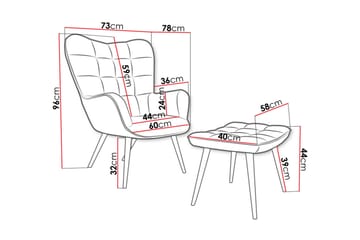Fåtölj - Rosa - Möbler - Fåtölj & stolar - Fåtölj - Fåtölj med fotpall