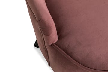 Fåtölj Thunia med Fotpall - Rostrosa Sammet - Möbler - Fåtölj & stolar - Fåtölj - Sammetsfåtölj