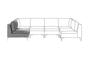 Evja 1-sits Modul - Sammet/Grå - Möbler - Fåtölj & stolar - Fåtölj - Fåtölj utan armstöd
