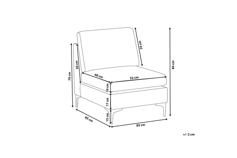Evja 1-sits Modul - Sammet/Grå - Möbler - Fåtölj & stolar - Fåtölj - Fåtölj utan armstöd