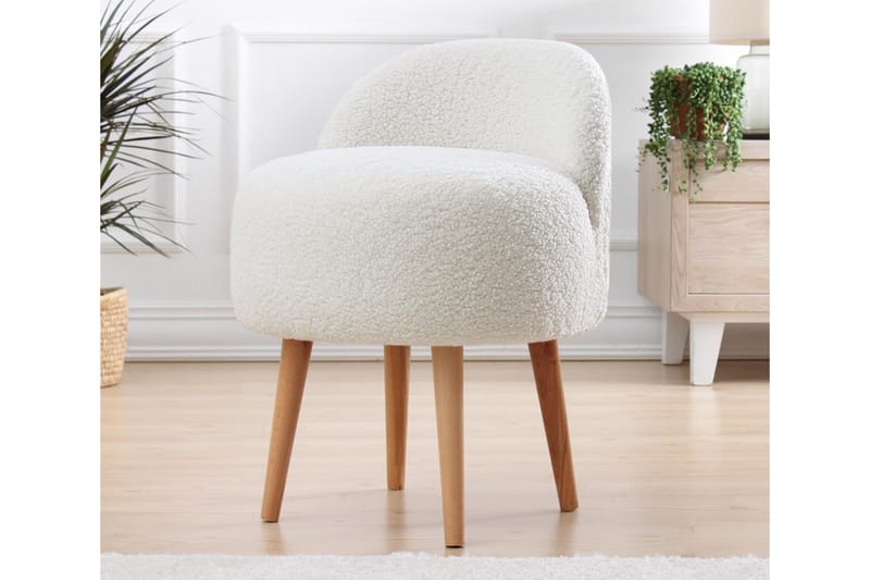 Fåtölj Hutchinson 48 cm - Vit - Möbler - Fåtölj & stolar - Fåtölj - Fåtölj utan armstöd