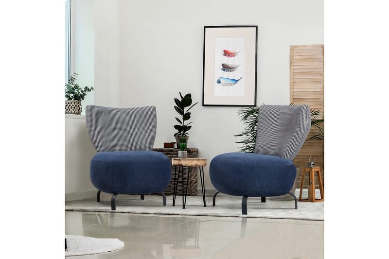 Lolya Fåtölj - Mörkblå/Natur - Möbler - Fåtölj & stolar - Fåtölj - Fåtölj utan armstöd