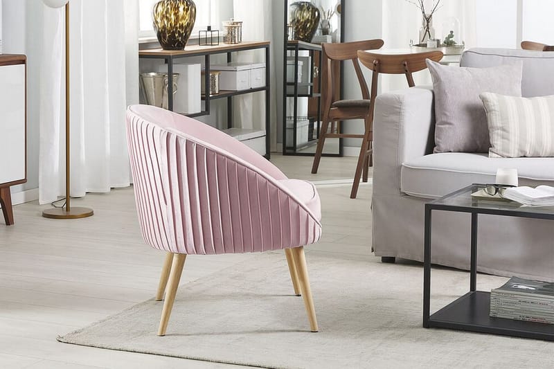 Skaten Sammetsfåtölj - Rosa - Möbler - Fåtölj & stolar - Fåtölj - Fåtölj utan armstöd