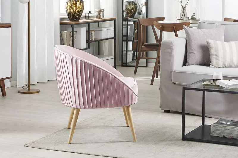 Skaten Sammetsfåtölj - Rosa - Möbler - Fåtölj & stolar - Fåtölj - Fåtölj utan armstöd