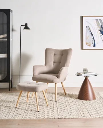 Fåtölj Vejle - Beige - Möbler - Fåtölj & stolar - Fåtölj - Fåtölj med fotpall