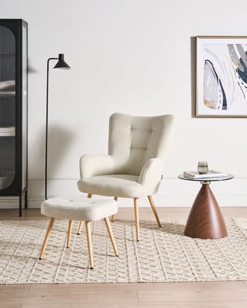 Fåtölj Vejle - Ljusbeige - Möbler - Fåtölj & stolar - Fåtölj - Fåtölj med fotpall