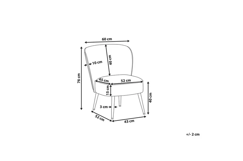 Fåtölj Voss - Vit, Svart - Möbler - Fåtölj & stolar - Fåtölj - Fåtölj utan armstöd