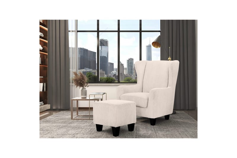 Fåtölj Zhili Kräm - Kräm - Möbler - Fåtölj & stolar - Fåtölj - Öronlappsfåtölj