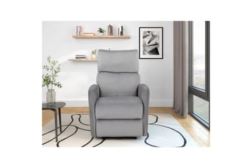 Fåtölj Pineto Grå, Sammet/Metall/Trä - Grå, Sammet/Metall/Trä - Möbler - Fåtölj & stolar - Fåtölj - Biofåtölj & reclinerfåtölj