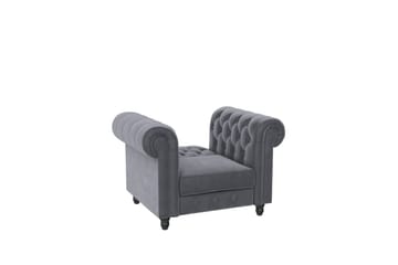 Fåtölj Felix Antracit, Sammet/Trä/Metall - Antracit, Sammet/Trä/Metall - Möbler - Fåtölj & stolar - Fåtölj