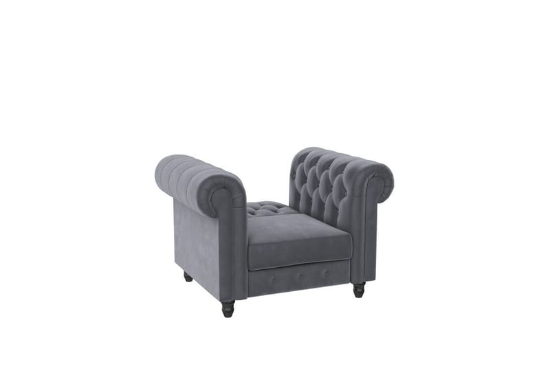 Fåtölj Felix Antracit, Sammet/Trä/Metall - Antracit, Sammet/Trä/Metall - Möbler - Fåtölj & stolar - Fåtölj