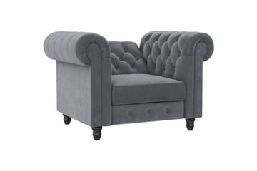 Fåtölj Felix Antracit, Sammet/Trä/Metall - Antracit, Sammet/Trä/Metall - Möbler - Fåtölj & stolar - Fåtölj