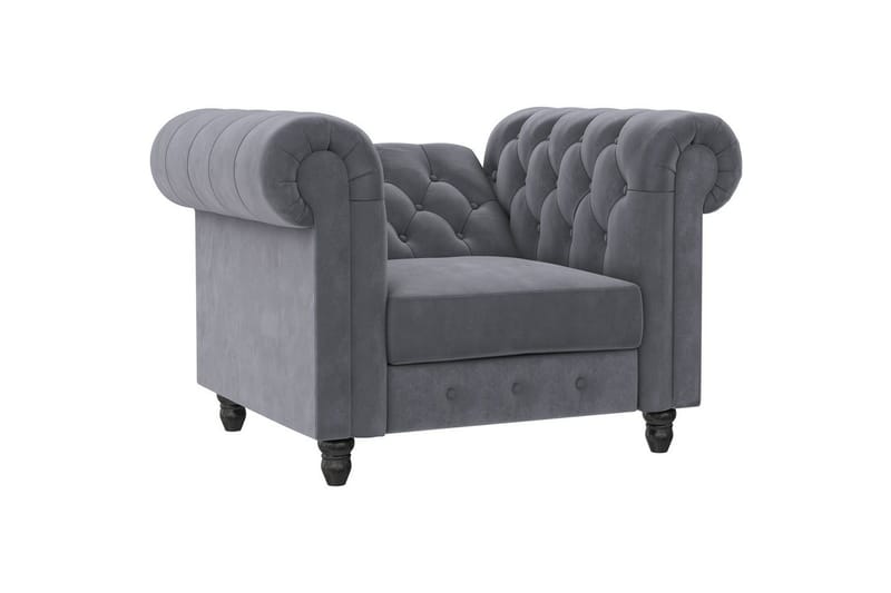 Fåtölj Felix Antracit, Sammet/Trä/Metall - Antracit, Sammet/Trä/Metall - Möbler - Fåtölj & stolar - Fåtölj