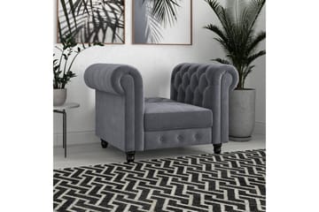 Fåtölj Felix Antracit, Sammet/Trä/Metall - Antracit, Sammet/Trä/Metall - Möbler - Fåtölj & stolar - Fåtölj