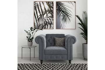 Fåtölj Felix Antracit, Sammet/Trä/Metall - Antracit, Sammet/Trä/Metall - Möbler - Fåtölj & stolar - Fåtölj