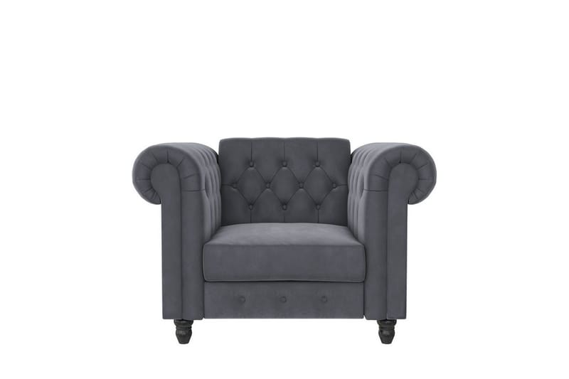 Fåtölj Felix Antracit, Sammet/Trä/Metall - Antracit, Sammet/Trä/Metall - Möbler - Fåtölj & stolar - Fåtölj