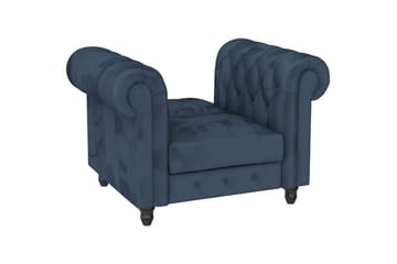 Fåtölj Felix Blå, Sammet/Trä/Metall - Blå, Sammet/Trä/Metall - Möbler - Fåtölj & stolar - Fåtölj