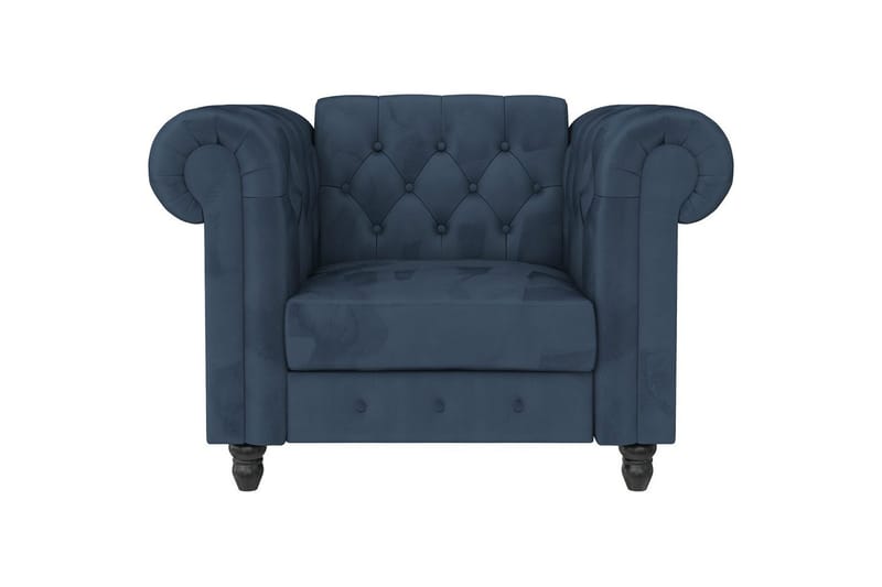 Fåtölj Felix Blå, Sammet/Trä/Metall - Blå, Sammet/Trä/Metall - Möbler - Fåtölj & stolar - Fåtölj