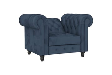 Fåtölj Felix Blå, Sammet/Trä/Metall - Blå, Sammet/Trä/Metall - Möbler - Fåtölj & stolar - Fåtölj