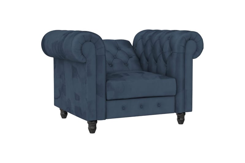 Fåtölj Felix Blå, Sammet/Trä/Metall - Blå, Sammet/Trä/Metall - Möbler - Fåtölj & stolar - Fåtölj