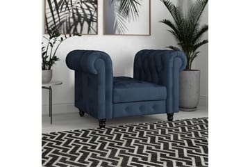 Fåtölj Felix Blå, Sammet/Trä/Metall - Blå, Sammet/Trä/Metall - Möbler - Fåtölj & stolar - Fåtölj