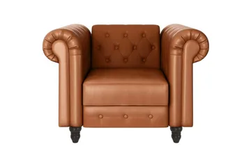 Fåtölj Felix Cognac, PU/trä/metall - Cognac, PU/trä/metall - Möbler - Fåtölj & stolar - Fåtölj