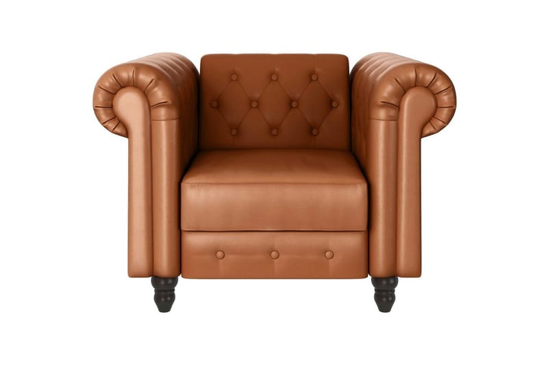 Fåtölj Felix Cognac, PU/trä/metall - Cognac, PU/trä/metall - Möbler - Fåtölj & stolar - Fåtölj