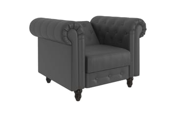 Fåtölj Felix Grå, PU/trä/metall - Grå, PU/trä/metall - Möbler - Fåtölj & stolar - Fåtölj