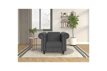 Fåtölj Felix Grå, PU/trä/metall - Grå, PU/trä/metall - Möbler - Fåtölj & stolar - Fåtölj