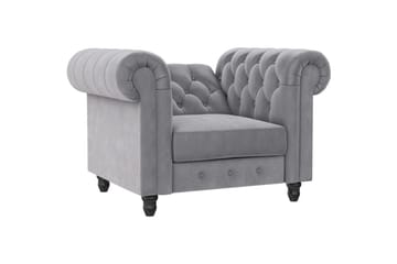 Fåtölj Felix Ljusgrå, Sammet/Trä/Metall - Ljusgrå, Sammet/Trä/Metall - Möbler - Fåtölj & stolar - Fåtölj