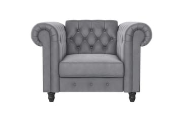 Fåtölj Felix Ljusgrå, Sammet/Trä/Metall - Ljusgrå, Sammet/Trä/Metall - Möbler - Fåtölj & stolar - Fåtölj