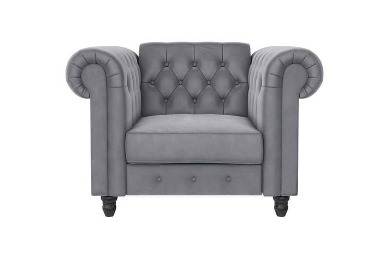 Fåtölj Felix Ljusgrå, Sammet/Trä/Metall - Ljusgrå, Sammet/Trä/Metall - Möbler - Fåtölj & stolar - Fåtölj