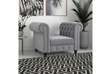 Fåtölj Felix Ljusgrå, Sammet/Trä/Metall - Ljusgrå, Sammet/Trä/Metall - Möbler - Fåtölj & stolar - Fåtölj