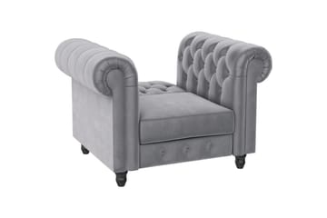 Fåtölj Felix Ljusgrå, Sammet/Trä/Metall - Ljusgrå, Sammet/Trä/Metall - Möbler - Fåtölj & stolar - Fåtölj