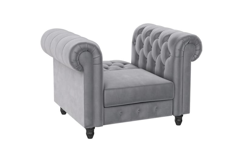 Fåtölj Felix Ljusgrå, Sammet/Trä/Metall - Ljusgrå, Sammet/Trä/Metall - Möbler - Fåtölj & stolar - Fåtölj