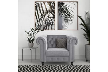 Fåtölj Felix Ljusgrå, Sammet/Trä/Metall - Ljusgrå, Sammet/Trä/Metall - Möbler - Fåtölj & stolar - Fåtölj